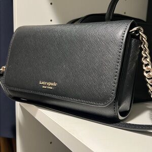 Kate Spade Elegant Black Crossbody Chain Wallet